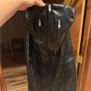 NWT KHY Leather Moto Dress
